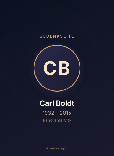 Gedenkportrait von Carl Boldt