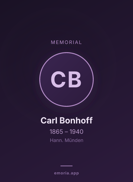 Memorial portrait of Carl Bonhoff