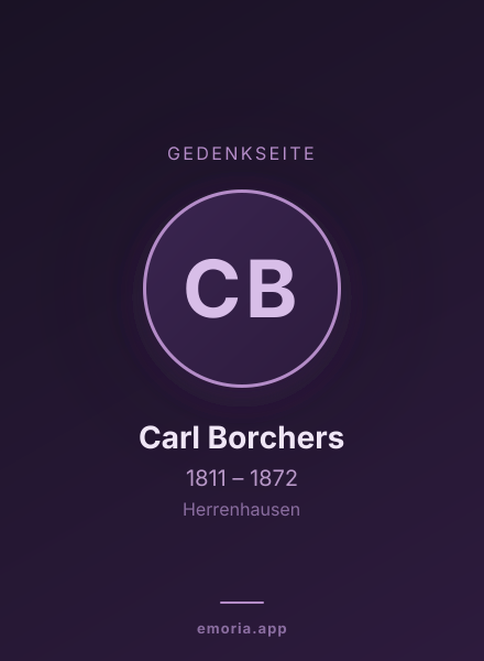 Gedenkportrait von Carl Borchers
