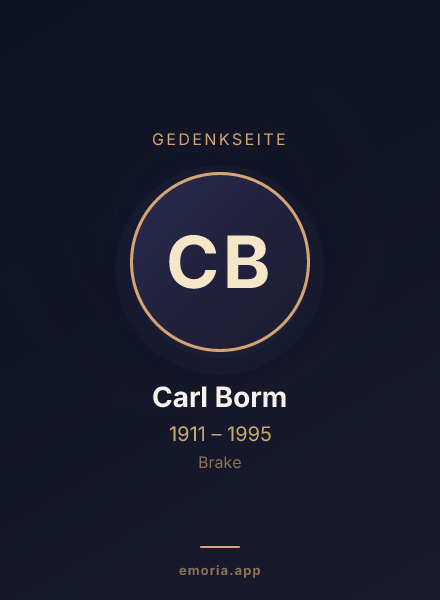 Gedenkportrait von Carl Borm