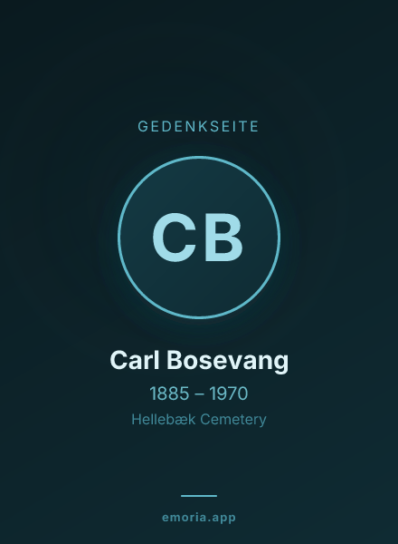 Gedenkportrait von Carl Bosevang