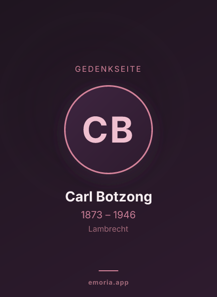 Gedenkportrait von Carl Botzong