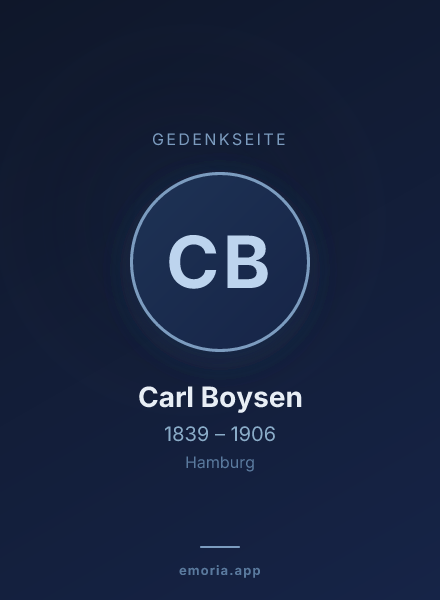 Gedenkportrait von Carl Boysen