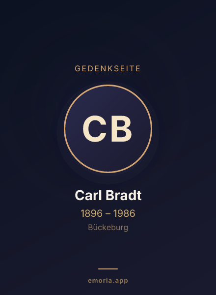 Gedenkportrait von Carl Bradt