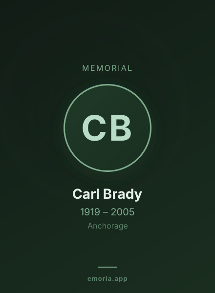 Memorial portrait of Carl Brady