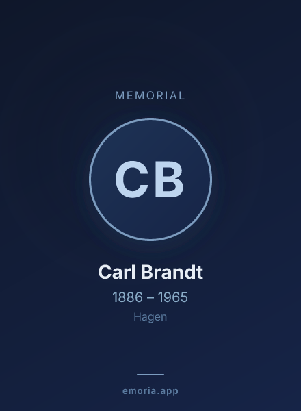 Memorial portrait of Carl Brandt