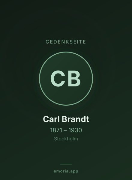 Gedenkportrait von Carl Brandt