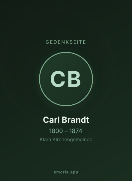 Gedenkportrait von Carl Brandt