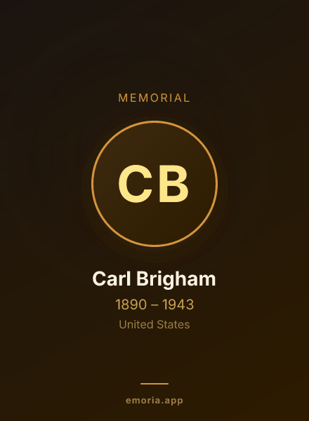 Memorial portrait of Carl Brigham