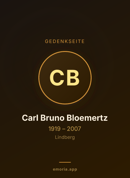 Gedenkportrait von Carl Bruno Bloemertz