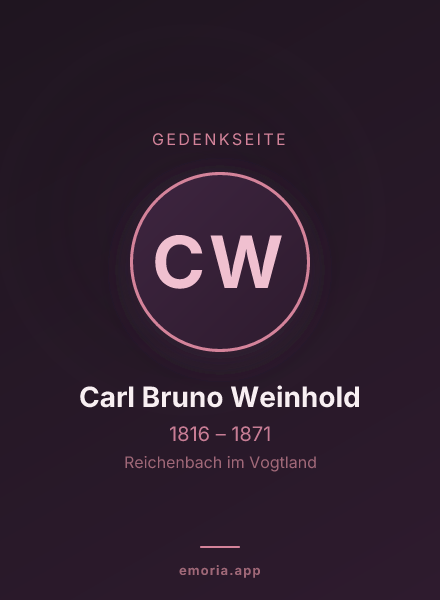 Gedenkportrait von Carl Bruno Weinhold