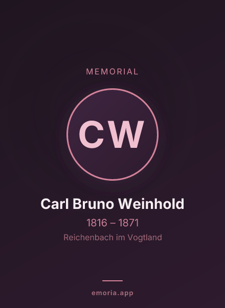 Memorial portrait of Carl Bruno Weinhold