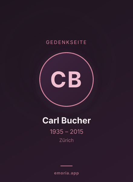 Gedenkportrait von Carl Bucher
