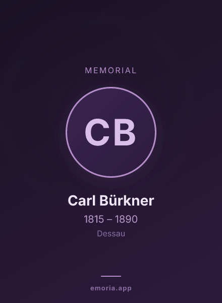 Memorial portrait of Carl Bürkner