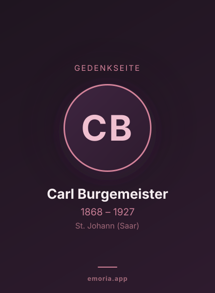 Gedenkportrait von Carl Burgemeister