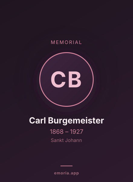 Memorial portrait of Carl Burgemeister