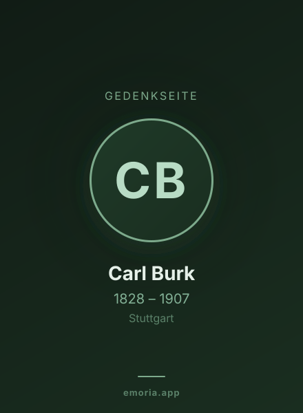 Gedenkportrait von Carl Burk
