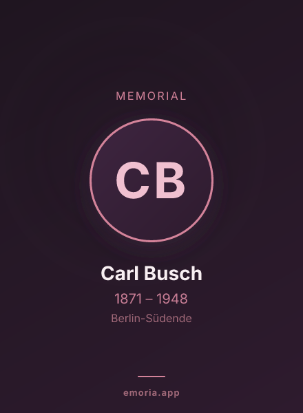 Memorial portrait of Carl Busch