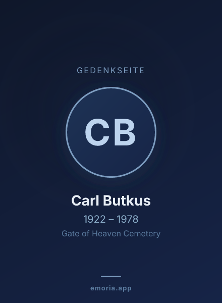 Gedenkportrait von Carl Butkus