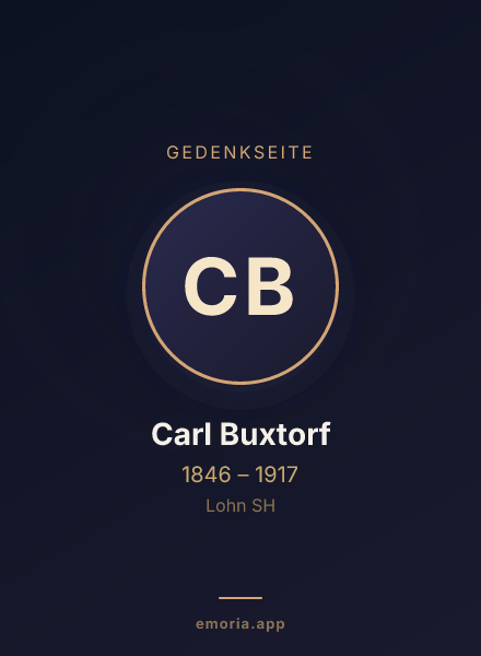 Gedenkportrait von Carl Buxtorf