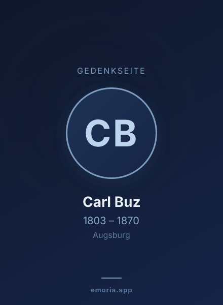 Gedenkportrait von Carl Buz