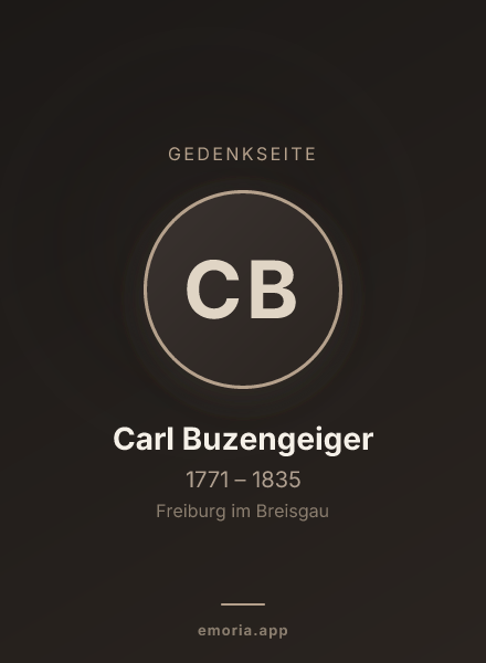 Gedenkportrait von Carl Buzengeiger