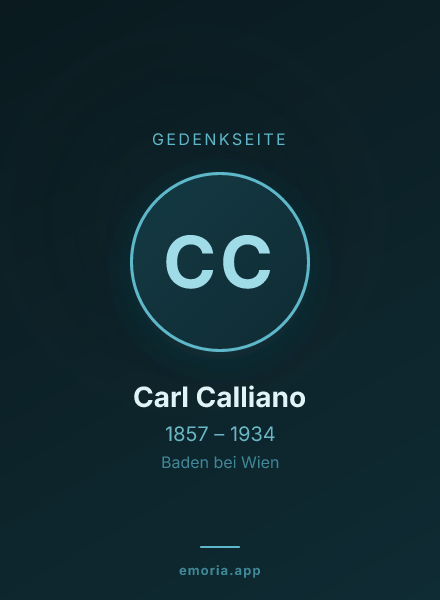 Gedenkportrait von Carl Calliano