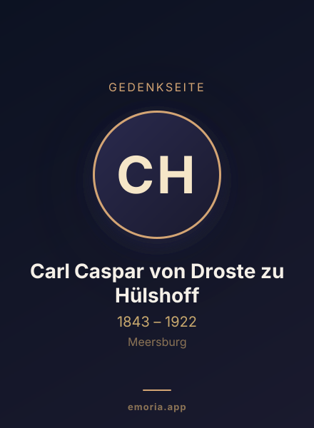 Gedenkportrait von Carl Caspar von Droste zu Hülshoff