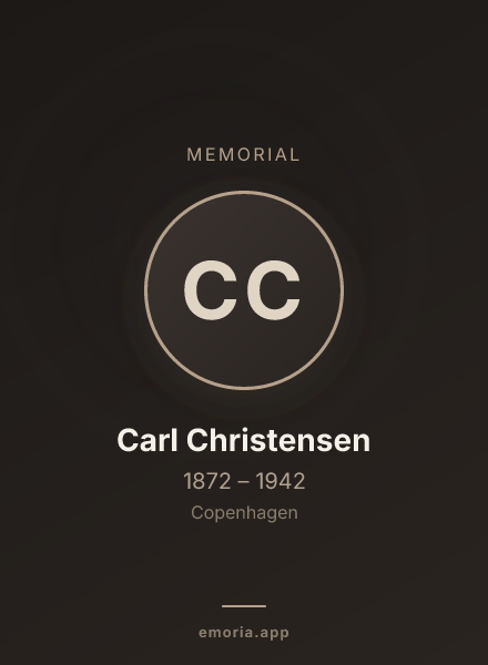 Memorial portrait of Carl Christensen