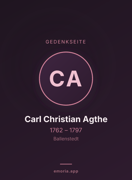Gedenkportrait von Carl Christian Agthe
