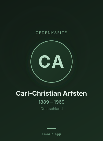 Gedenkportrait von Carl-Christian Arfsten