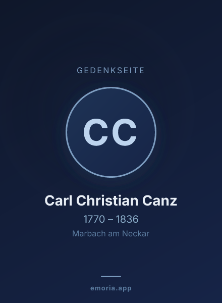 Gedenkportrait von Carl Christian Canz