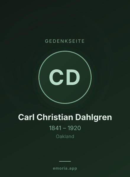 Gedenkportrait von Carl Christian Dahlgren