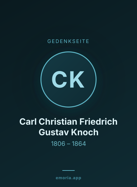Gedenkportrait von Carl Christian Friedrich Gustav Knoch