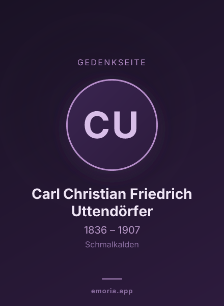 Gedenkportrait von Carl Christian Friedrich Uttendörfer