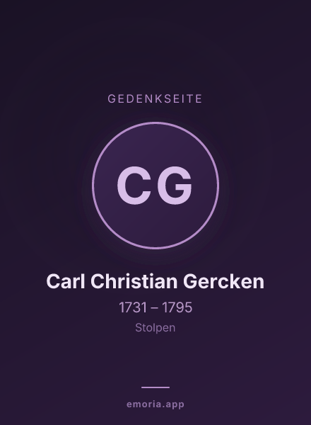 Gedenkportrait von Carl Christian Gercken