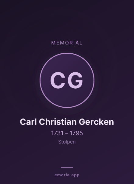 Memorial portrait of Carl Christian Gercken