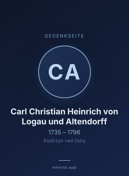 Gedenkportrait von Carl Christian Heinrich von Logau und Altendorff
