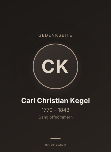 Gedenkportrait von Carl Christian Kegel