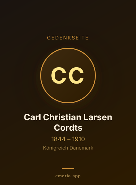 Gedenkportrait von Carl Christian Larsen Cordts