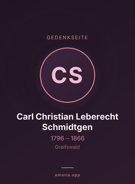 Gedenkportrait von Carl Christian Leberecht Schmidtgen