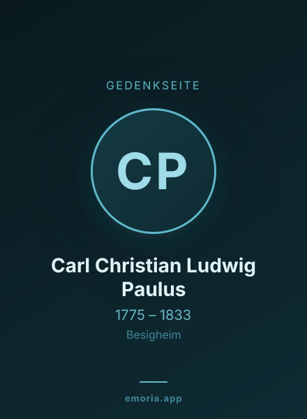 Gedenkportrait von Carl Christian Ludwig Paulus