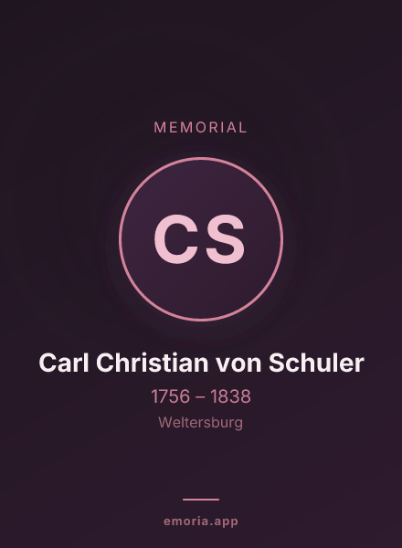 Memorial portrait of Carl Christian von Schuler