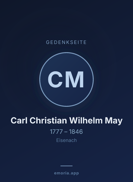Gedenkportrait von Carl Christian Wilhelm May