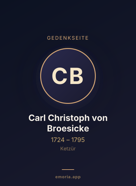 Gedenkportrait von Carl Christoph von Broesicke