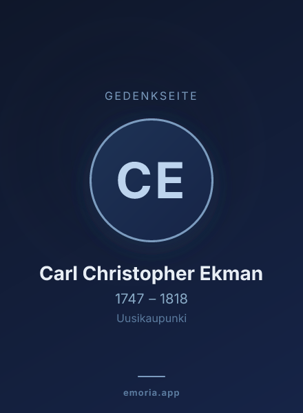 Gedenkportrait von Carl Christopher Ekman