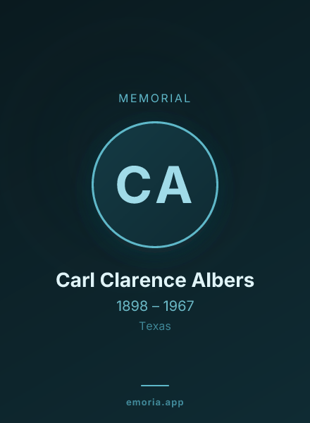 Memorial portrait of Carl Clarence Albers