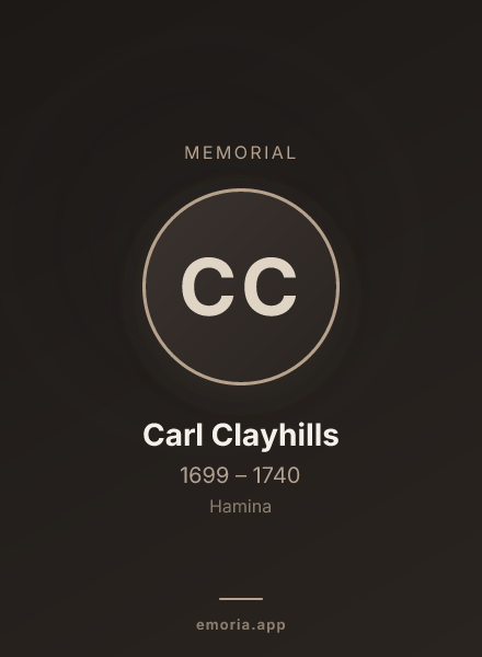 Memorial portrait of Carl Clayhills