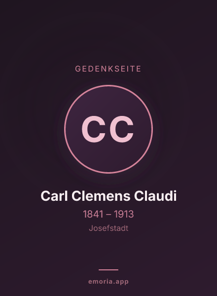 Gedenkportrait von Carl Clemens Claudi