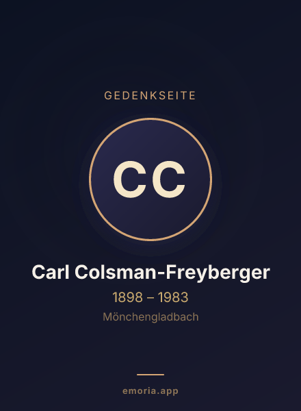 Gedenkportrait von Carl Colsman-Freyberger